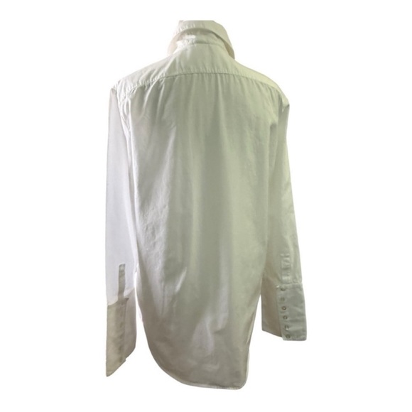 The Row White Cotton button up Shirt Size 8 Elongated Cuff - Picture 8 of 14